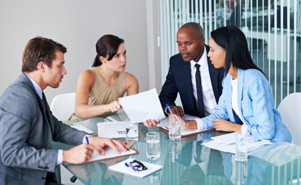 professionals having a meeting
